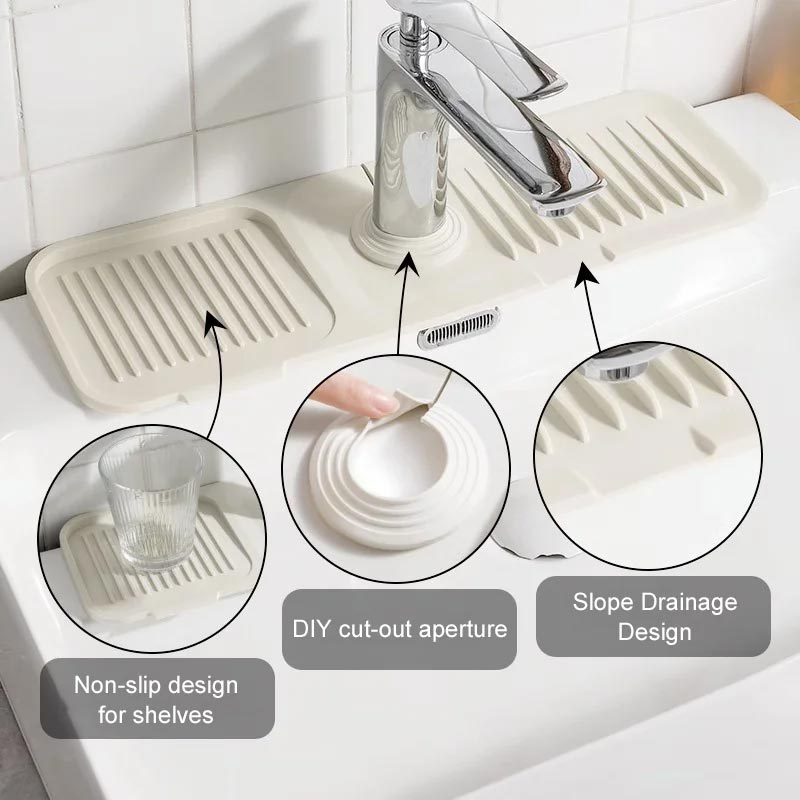 🔥 Faucet Splash Guard Draining Tray Mat