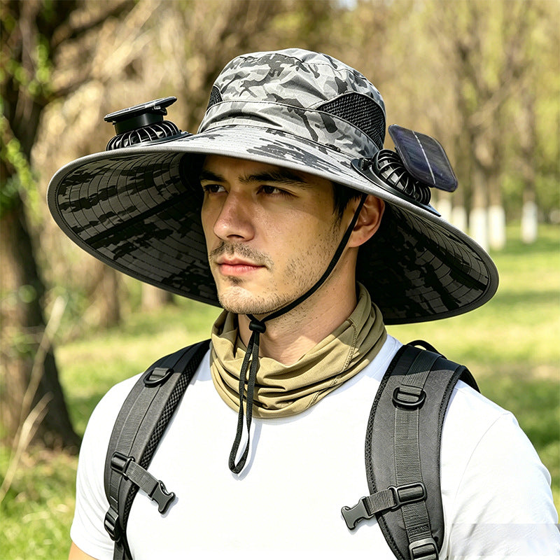 Sombrero Outdoor con Ventilador Solar Integrado