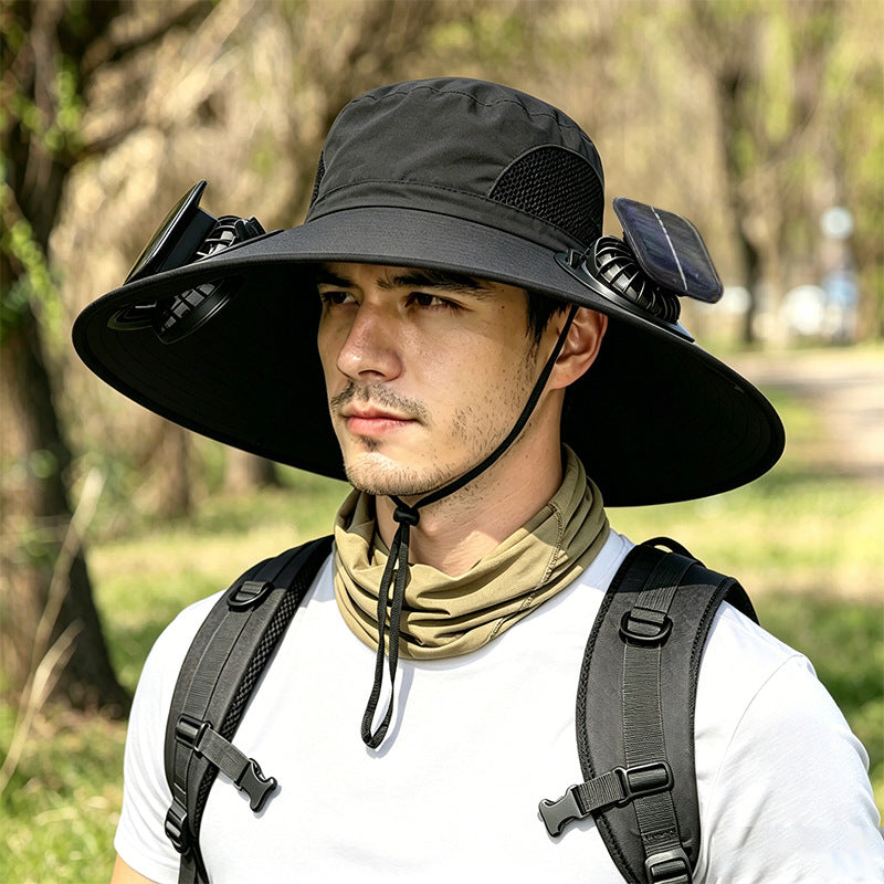 Sombrero Outdoor con Ventilador Solar Integrado
