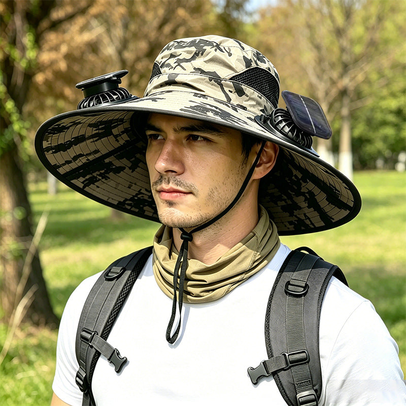Sombrero Outdoor con Ventilador Solar Integrado