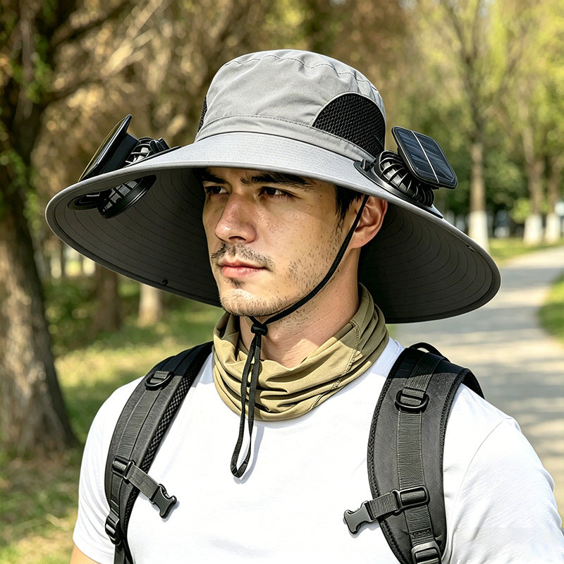 Sombrero Outdoor con Ventilador Solar Integrado